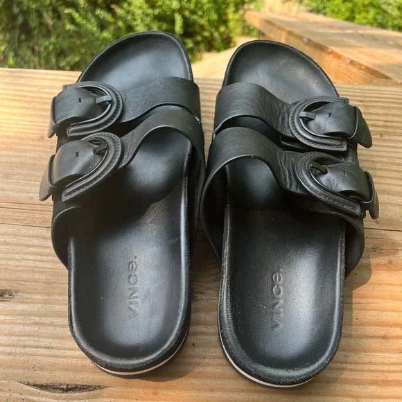 Vince Glyn black slides/sandals - Picture 2 of 6